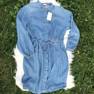 Cinched Denim Dress L